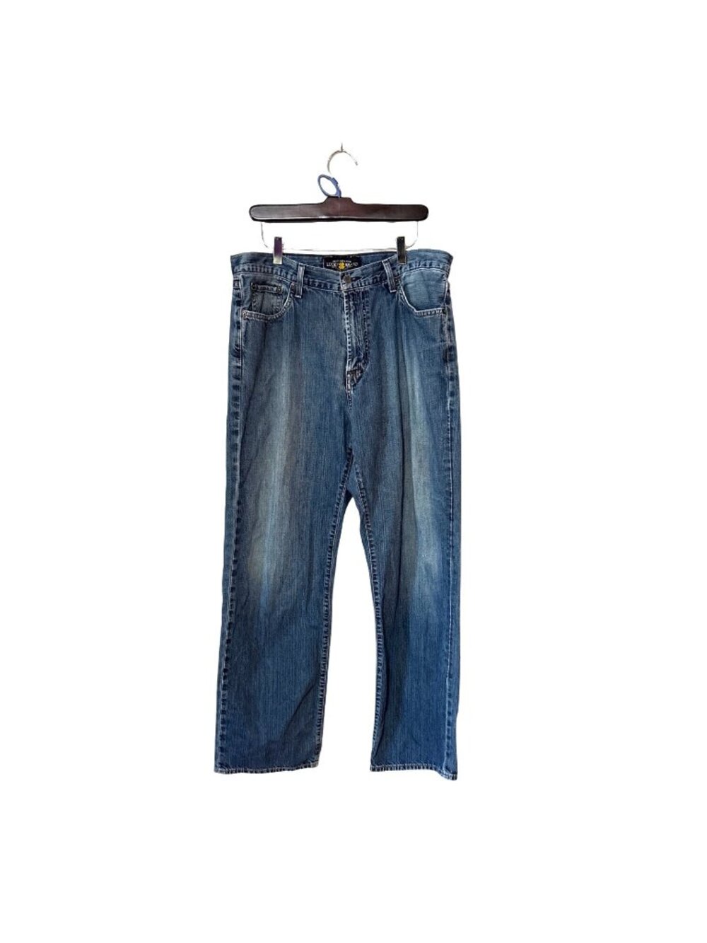 Lucky Brand 181 Relaxed Straight Mens Jeans 36x32‎ Medium Wash Denim Cotton